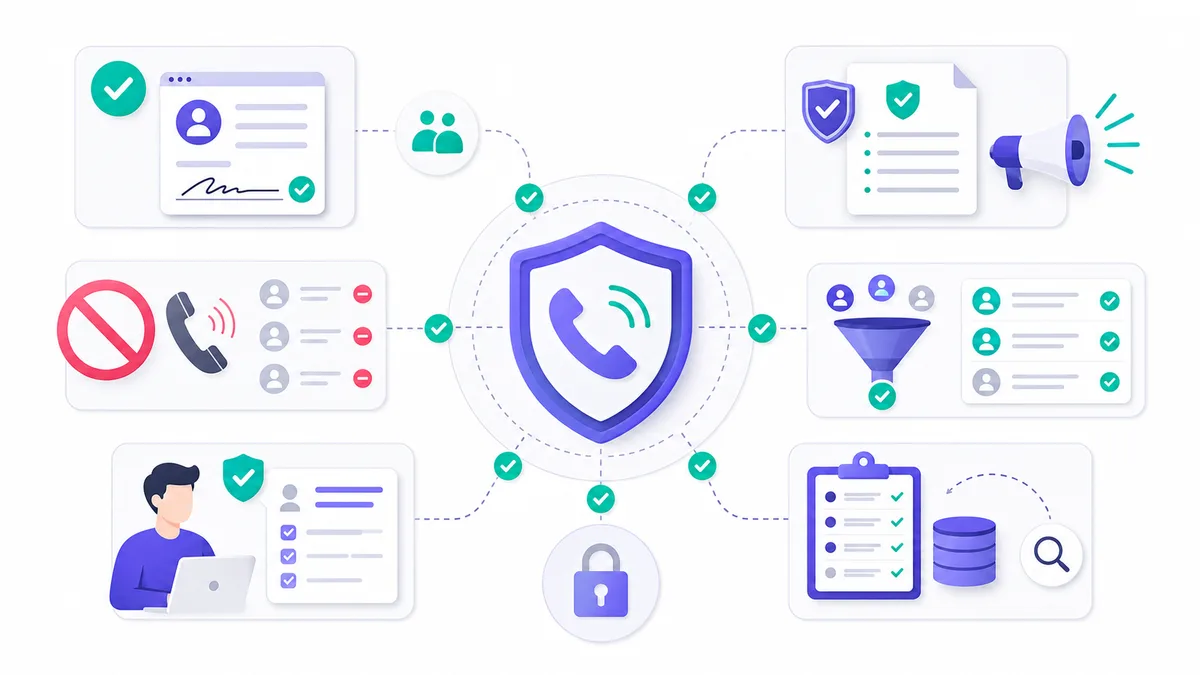 AI cold calling compliance checklist for consent, disclosure, opt-out, suppression, and human review