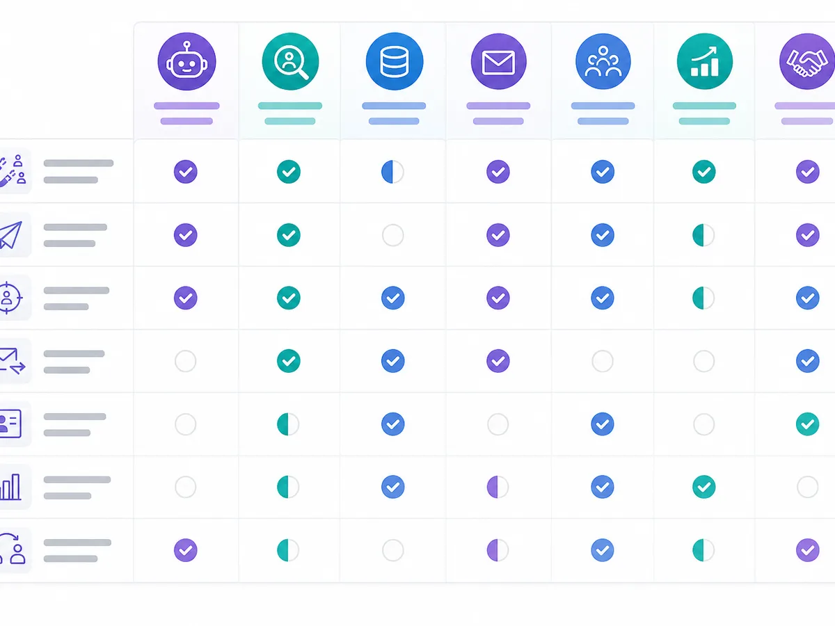Decision matrix for choosing AI sales automation tools by sales problem, workflow ownership, and team maturity