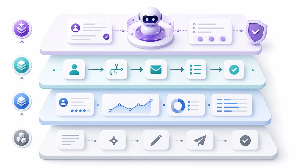 Four layers of AI sales automation from assistant to AI sales worker