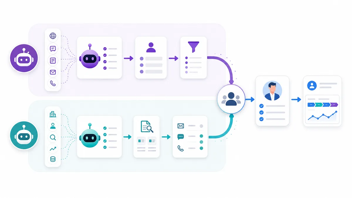 GrowthEffect full-funnel AI sales team with Alim for inbound qualification and Vera for outbound pipeline generation