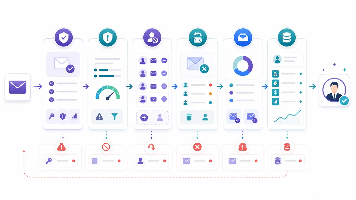 Cold email deliverability kontrol paneli: DNS, hacim, bounce, spam sinyali, içerik ve liste sağlığı