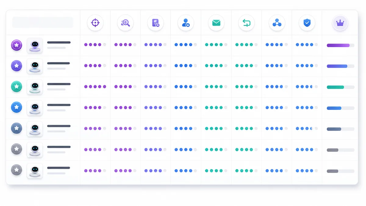 Outbound AI sales agent ranking matrix for 2026
