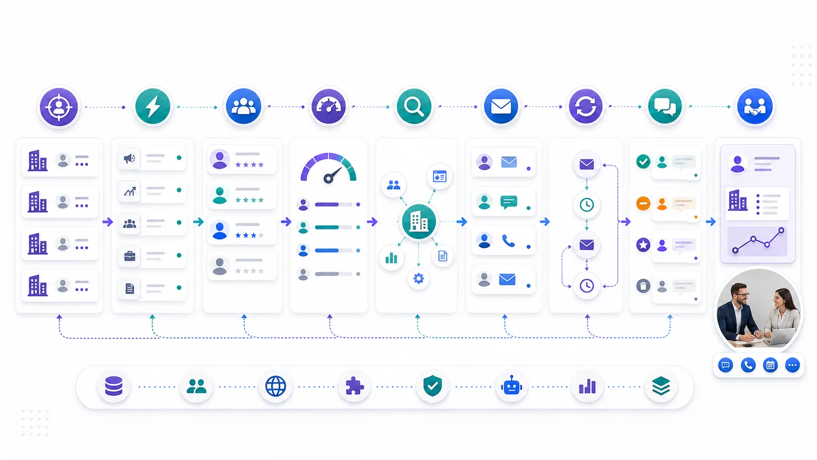 B2B soğuk müşteri kazanımı süreci: ICP, trigger, liste, skor, araştırma, outreach, takip ve CRM handoff