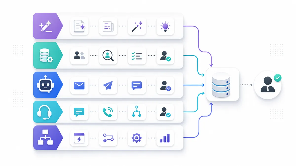 Five startup AI sales agent categories from assistants and data agents to outbound workers, inbound reps, and CRM-native agents
